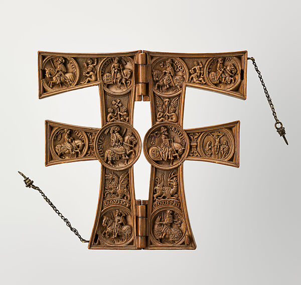 Letter F with the Nine Heroes, Boxwood, Netherlandish 