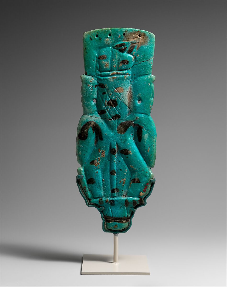 Bes-image Rattle, Faience