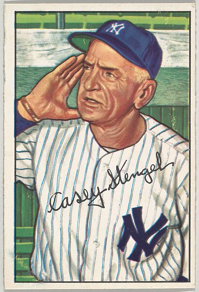 Casey Stengel, Manager, New York Yankees, from Picture Cards, series 6 (R406-6) issued by Bowman Gum, Issued by Bowman Gum Company, Commercial color lithograph 