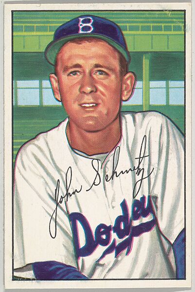 Johnny Schmitz, Pitcher, Brooklyn Dodgers, from Picture Cards, series 6 (R406-6) issued by Bowman Gum, Issued by Bowman Gum Company, Commercial color lithograph 