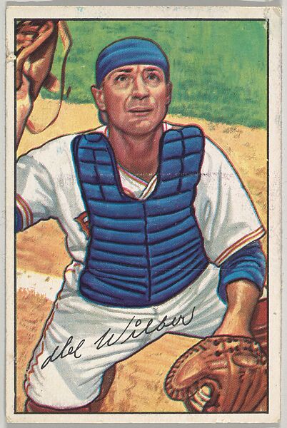 Del Wilber, Catcher, Boston Red Sox, from Picture Cards, series 6 (R406-6) issued by Bowman Gum, Issued by Bowman Gum Company, Commercial color lithograph 