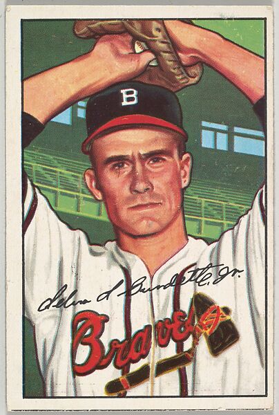 Lew Burdette, Pitcher, Boston Braves, from Picture Cards, series 6 (R406-6) issued by Bowman Gum, Issued by Bowman Gum Company, Commercial color lithograph 