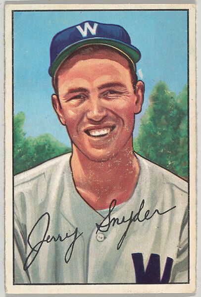 Jerry Snyder, Infield, Washington Senators, from Picture Cards, series 6 (R406-6) issued by Bowman Gum, Issued by Bowman Gum Company, Commercial color lithograph 