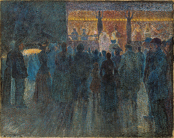 Fair at Night, the Sideshow (Fête foraine la nuit, la parade), Louis Hayet (French, Pontoise 1864–1940 Cormeilles-en-Parisis), Oil on canvas 