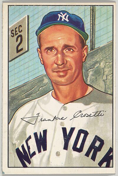 Frank Crosetti, Coach, New York Yankees, from Picture Cards, series 6 (R406-6) issued by Bowman Gum, Issued by Bowman Gum Company, Commercial color lithograph 