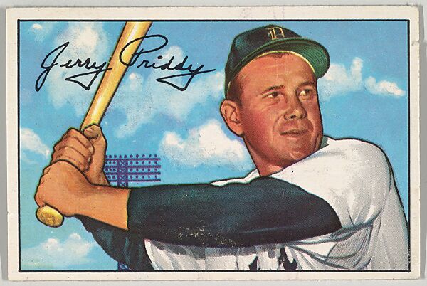 Jerry Priddy, 2nd Base, Detroit Tigers, from Picture Cards, series 6 (R406-6) issued by Bowman Gum, Issued by Bowman Gum Company, Commercial color lithograph 