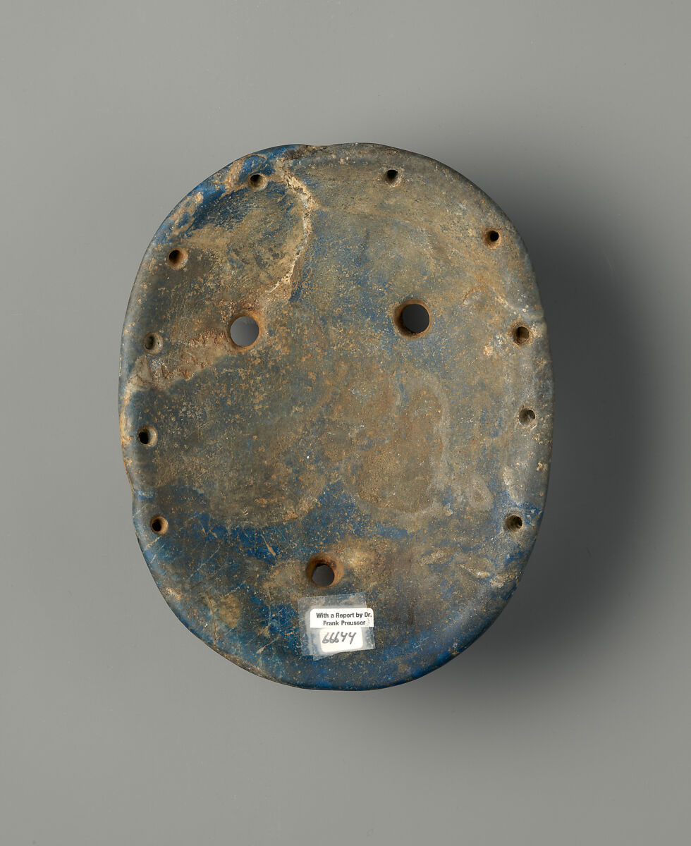 Mask, Condorhuasi-Alamito artist(s), Stone (lapis lazuli), Condorhuasi-Alamito