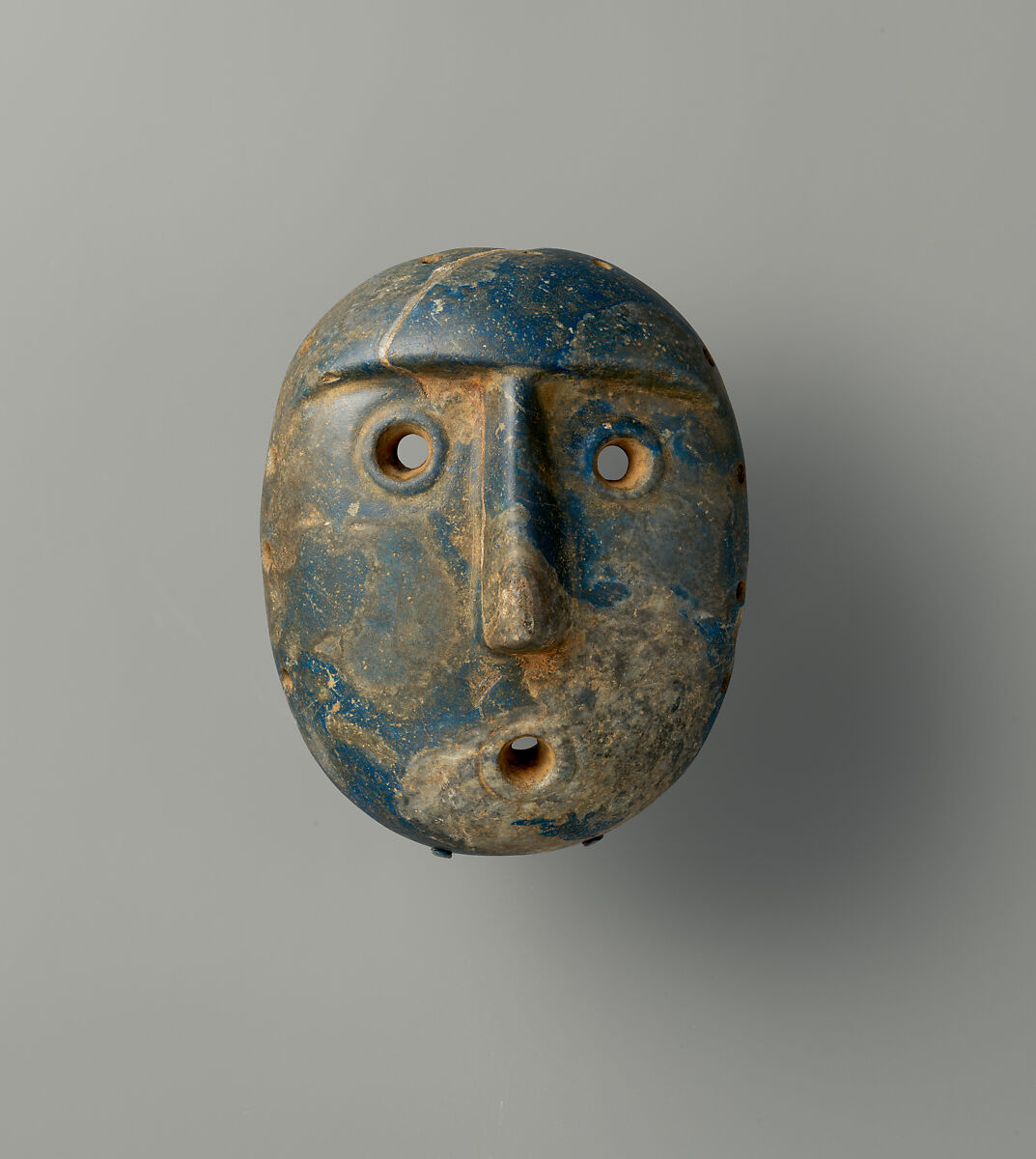 Mask, Condorhuasi-Alamito artist(s), Stone (lapis lazuli), Condorhuasi-Alamito 