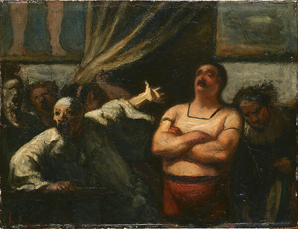 The Strong Man, Honoré Daumier (French, Marseilles 1808–1879 Valmondois), Oil on wood 