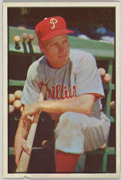 Richie Ashburn, Outfield, Philadelphia Phillies, from Collector Series, Colors set, series 7 (R406-7) issued by Bowman Gum, Issued by Bowman Gum Company, Commercial color lithograph 