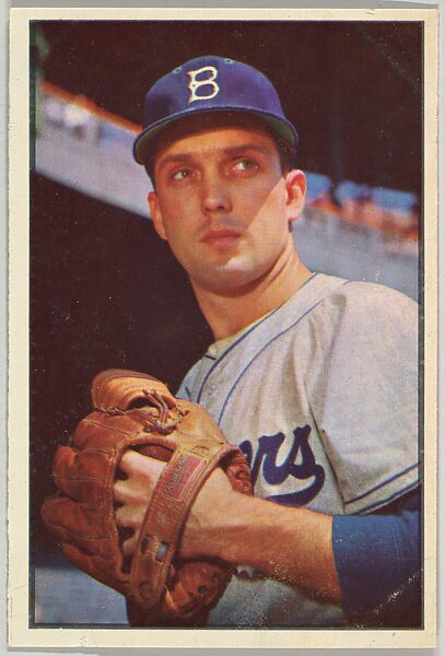 Carl Erskine, Pitcher, Brooklyn Dodgers, from Collector Series, Colors set, series 7 (R406-7) issued by Bowman Gum, Issued by Bowman Gum Company, Commercial color lithograph 