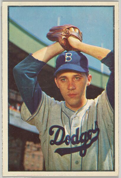 Billy Loes, Pitcher, Brooklyn Dodgers, from Collector Series, Colors set, series 7 (R406-7) issued by Bowman Gum, Issued by Bowman Gum Company, Commercial color lithograph 
