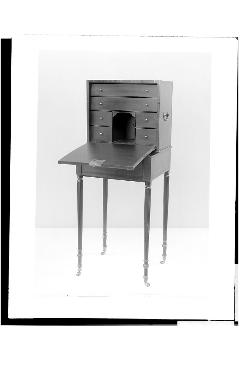 Portable Desk-on-frame Table, Maple veneer, mahogany, rosewood, tulip poplar, pine, American