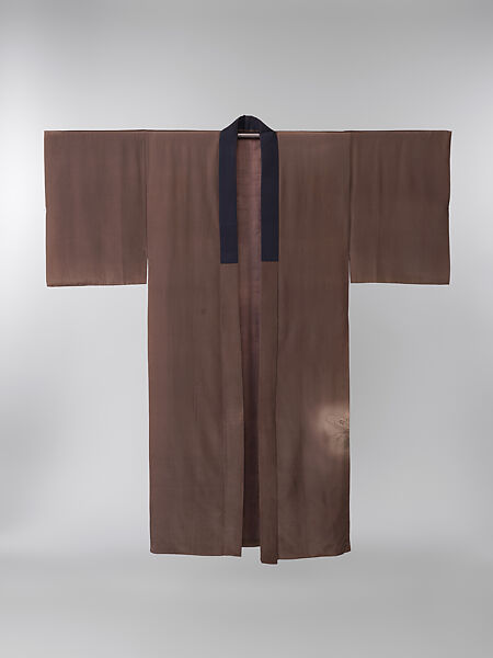 Man's Under-kimono (Nagajuban) with Skeletons, Plain-weave crepe silk with paste-resist dyeing, Japan