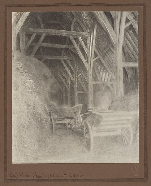Tithe Barn, Great Cokkeswell, Interior, Frederick H. Evans (British, London 1853–1943 London), Platinum print 