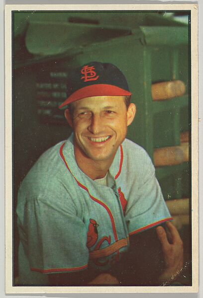Stan Musial, Outfield, St. Louis Cardinals, from Collector Series, Colors set, series 7 (R406-7) issued by Bowman Gum, Issued by Bowman Gum Company, Commercial color lithograph 