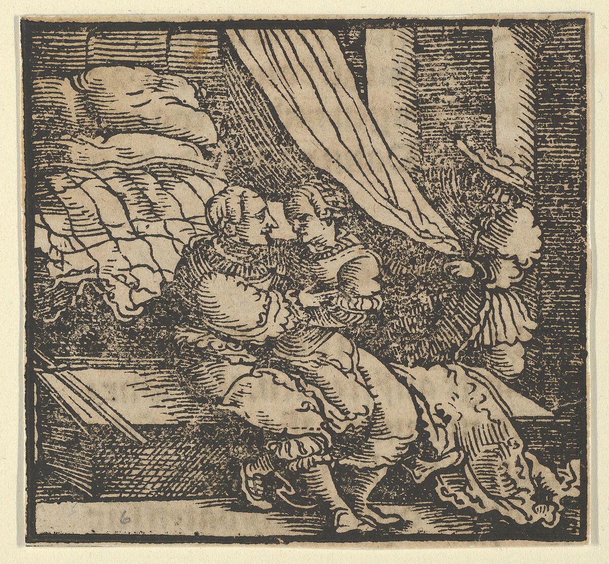 Ghismonda, Guiscardo, and the Prince of Salerno, from The Decameron, Hans Schäufelein (German, Nuremberg ca. 1480–ca. 1540 Nördlingen), Woodcut 