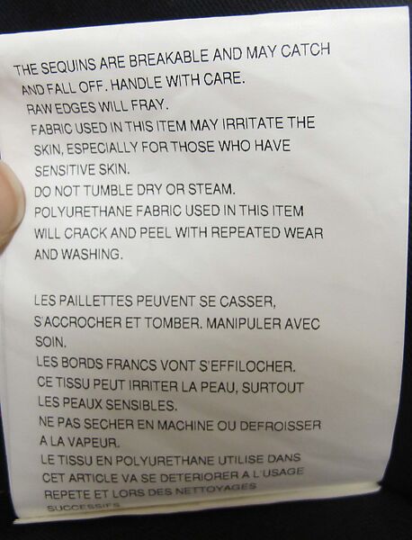 Ensemble, Comme des Garçons (Japanese, founded 1969), Cotton, polyester, rayon, cupra, acrylic, polyurethane, metal, Japanese