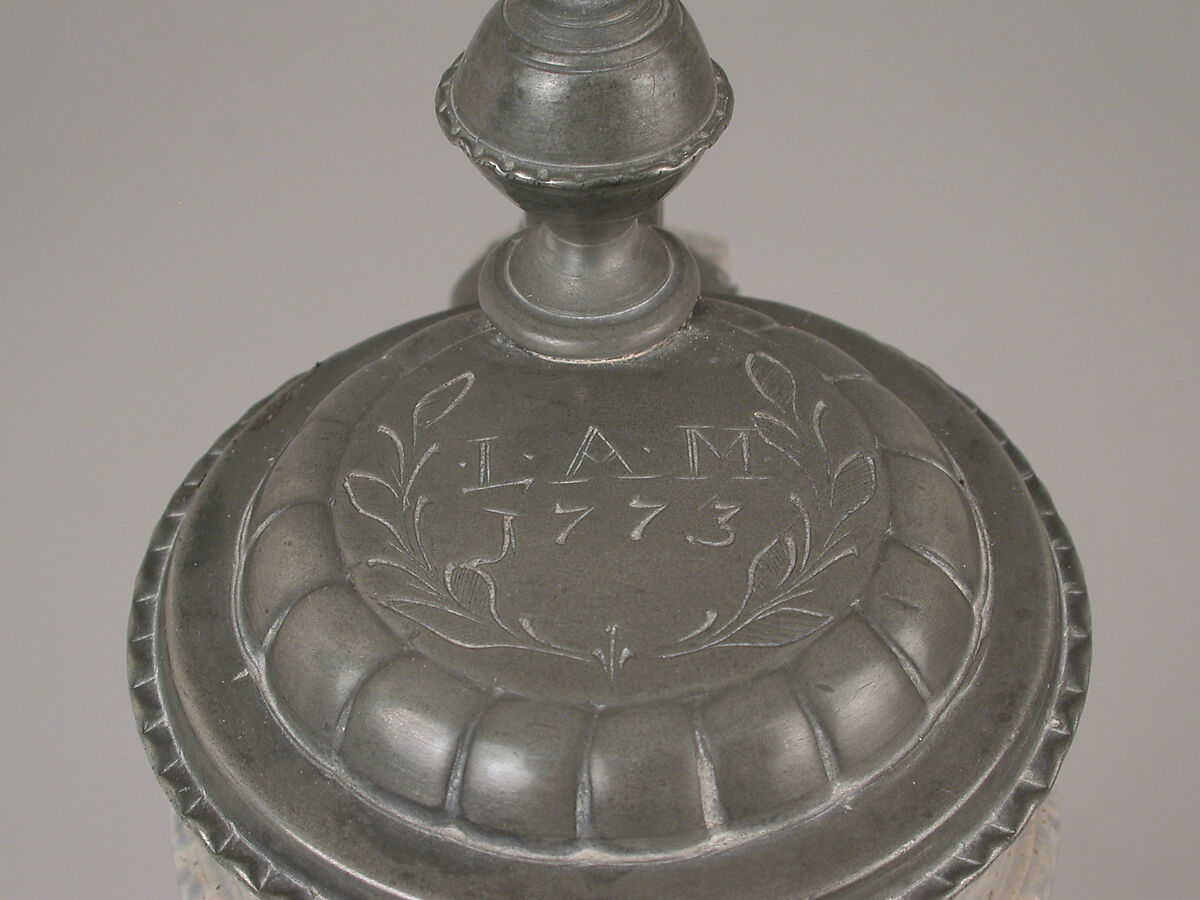 Jug, Salt-glazed stoneware, pewter, German, probably Westerwald