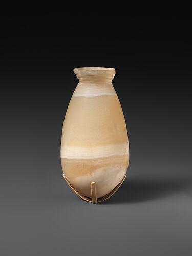 Bag-shaped jar with ridged neck