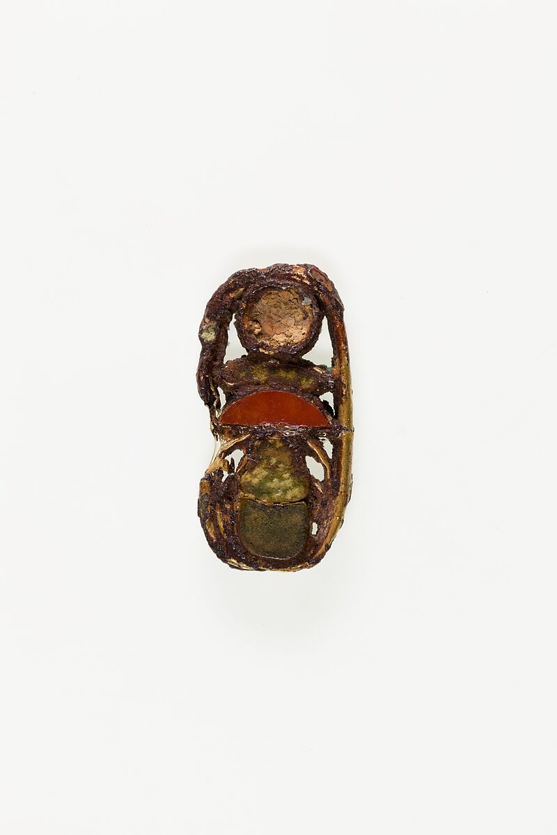 Cartouche with prenomen of Senwosret II, Gold, silver, carnelian, and faience 