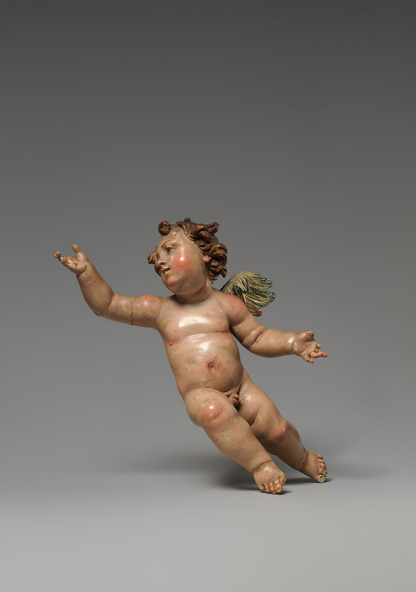 Cherub with outstretched arms, Mixed media, Italian 