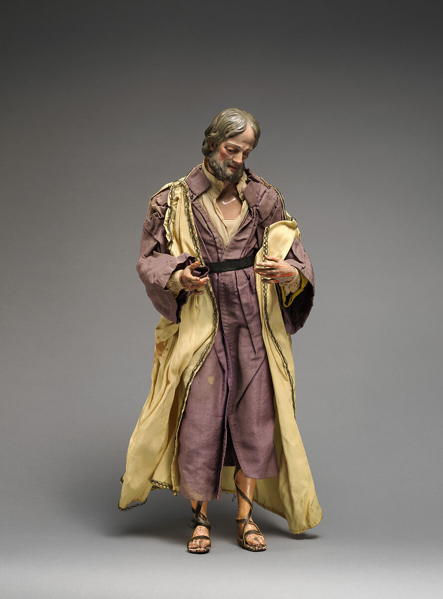 Large “Joseph” with purple and yellow robes, Mixed media, Italian 
