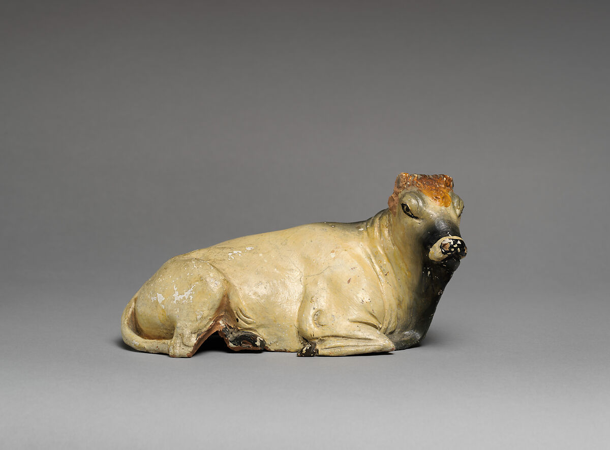 Cow lying down, Terracotta, Italian 