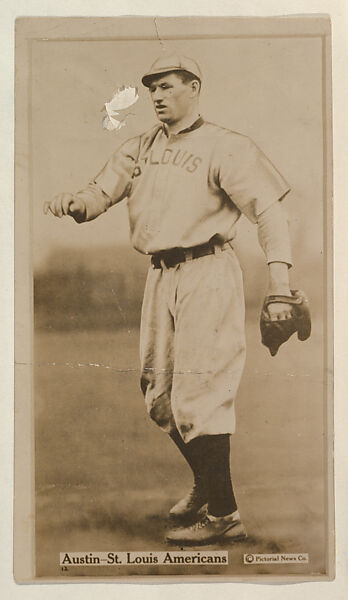 Austin, St. Louis Americans, from the Famous Baseball Players, Champion Athletes, and Photo Play Stars, issued by Fatima Turkish Blend Cigarettes, Issued by Liggett &amp; Myers Tobacco Company (American, North Carolina), Commercial photograph 