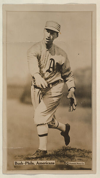 Bush, Philadelphia Americans, from the Famous Baseball Players, Champion Athletes, and Photo Play Stars, issued by Fatima Turkish Blend Cigarettes, Issued by Liggett &amp; Myers Tobacco Company (American, North Carolina), Commercial photograph 