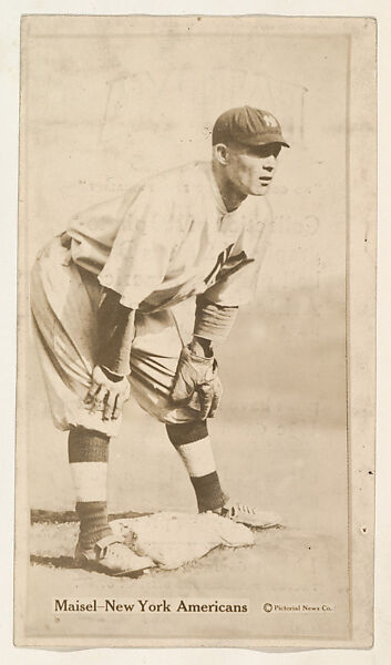 Maisel, New York Americans, from the Famous Baseball Players, Champion Athletes, and Photo Play Stars, issued by Fatima Turkish Blend Cigarettes, Issued by Liggett &amp; Myers Tobacco Company (American, North Carolina), Commercial photograph 