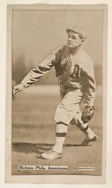 McInnis, Philadelphia Americans, from the Famous Baseball Players, Champion Athletes, and Photo Play Stars, issued by Fatima Turkish Blend Cigarettes, Issued by Liggett &amp; Myers Tobacco Company (American, North Carolina), Commercial photograph 