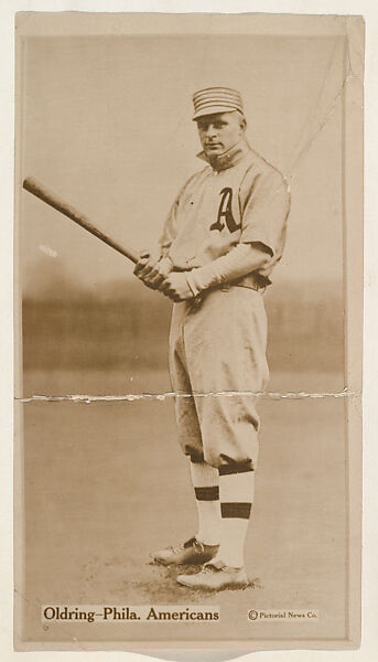 Oldring, Philadelphia Americans, from the Famous Baseball Players, Champion Athletes, and Photo Play Stars, issued by Fatima Turkish Blend Cigarettes, Issued by Liggett &amp; Myers Tobacco Company (American, North Carolina), Commercial photograph 