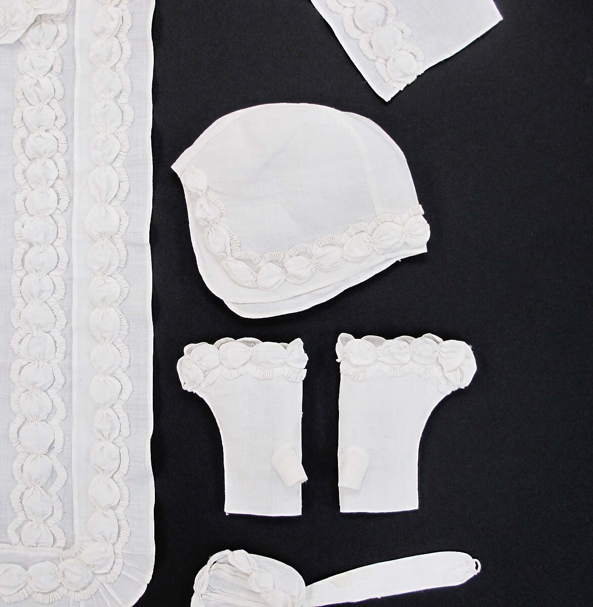 Christening ensemble, cotton, probably French