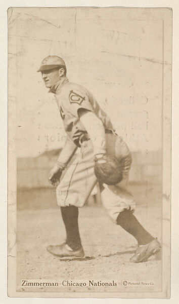 Zimmerman, Chicago Nationals, from the Famous Baseball Players, Champion Athletes, and Photo Play Stars, issued by Fatima Turkish Blend Cigarettes, Issued by Liggett &amp; Myers Tobacco Company (American, North Carolina), Commercial photograph 