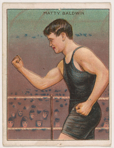 Matty Baldwin, from the Champion Pugilists series (T219), issued by Mecca and Hassan Cigarettes, Issued by Mecca Cigarettes (American), Commercial color lithograph 