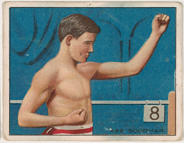 Abe Goodman, from the Champion Pugilists series (T219), issued by Mecca and Hassan Cigarettes, Issued by Mecca Cigarettes (American), Commercial color lithograph 