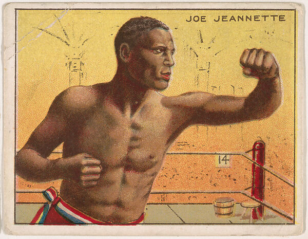 Joe Jeannette, from the Champion Pugilists series (T219), issued by Mecca and Hassan Cigarettes, Issued by Mecca Cigarettes (American), Commercial color lithograph 