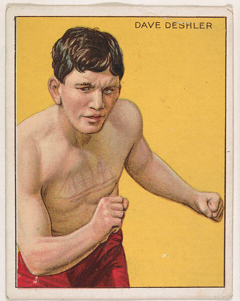 Dave Deshler, from the Champion Pugilists series (T219), issued by Mecca and Hassan Cigarettes, Issued by Mecca Cigarettes (American), Commercial color lithograph 