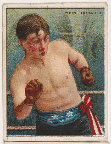 Young Donahoe, from the Champion Pugilists series (T219), issued by Mecca and Hassan Cigarettes, Issued by Mecca Cigarettes (American), Commercial color lithograph 