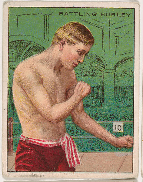 Battling Hurley, from the Champion Pugilists series (T219), issued by Mecca and Hassan Cigarettes, Issued by Mecca Cigarettes (American), Commercial color lithograph 