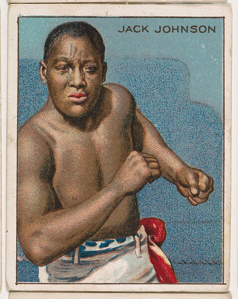 Jack Johnson, from the Champion Pugilists series (T219), issued by Mecca and Hassan Cigarettes, Issued by Mecca Cigarettes (American), Commercial color lithograph 
