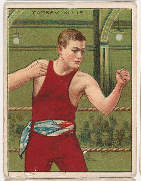 Patsy Kline, from the Champion Pugilists series (T219), issued by Mecca and Hassan Cigarettes, Issued by Mecca Cigarettes (American), Commercial color lithograph 