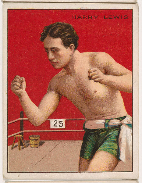 Harry Lewis, from the Champion Pugilists series (T219), issued by Mecca and Hassan Cigarettes, Issued by Mecca Cigarettes (American), Commercial color lithograph 