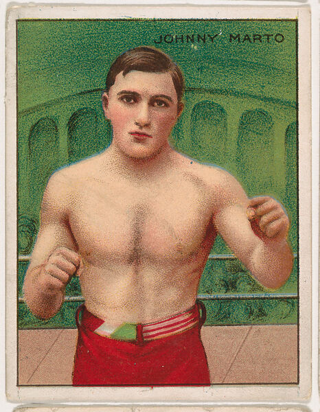 Johnny Marto, from the Champion Pugilists series (T219), issued by Mecca and Hassan Cigarettes, Issued by Mecca Cigarettes (American), Commercial color lithograph 