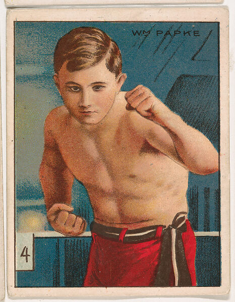 William Papke, from the Champion Pugilists series (T219), issued by Mecca and Hassan Cigarettes, Issued by Mecca Cigarettes (American), Commercial color lithograph 