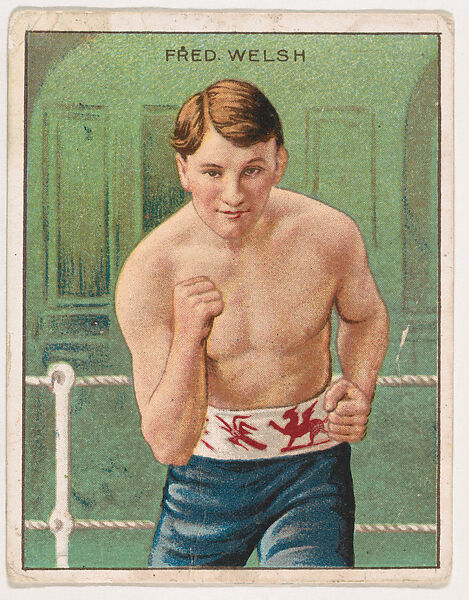 Fred Welsh, from the Champion Pugilists series (T219), issued by Mecca and Hassan Cigarettes, Issued by Mecca Cigarettes (American), Commercial color lithograph 