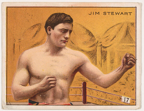 Jim Stewart, from the Champion Pugilists series (T219), issued by Mecca and Hassan Cigarettes, Issued by Mecca Cigarettes (American), Commercial color lithograph 