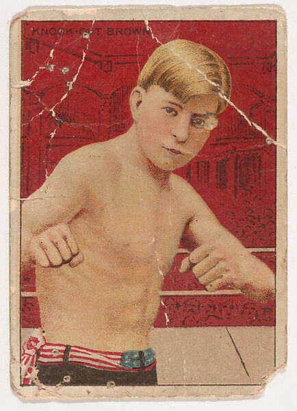 Knock-Out Brown, from the Champion Pugilists series (T219), issued by Mecca and Hassan Cigarettes, Issued by Mecca Cigarettes (American), Commercial color lithograph 