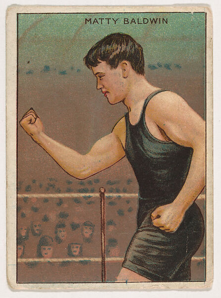 Matty Baldwin, from the Champion Pugilists series (T219), issued by Mecca and Hassan Cigarettes, Issued by Mecca Cigarettes (American), Commercial color lithograph 